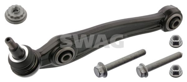 SWAG 20 94 0571: Bras de suspension arrière gauche, inférieur, Fonte d'acier, avec écrous, avec vis/boulons