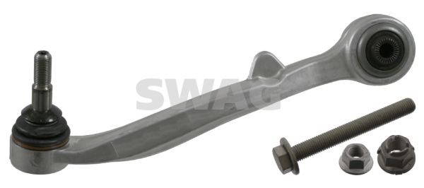 SWAG 20 94 0371: Brat, suspensie roata axa fata jos, stanga, Aluminiu, cu material de atașare/fixare, cu articulatie de sarcina/ghidare, cu lagar
