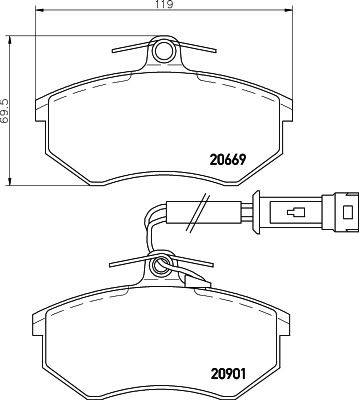 MINTEX MDB1293: Piduriklotsid koos pidurisadula kruvidega