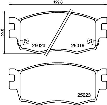 MINTEX MDB3057: Piduriklotsid koos lisadega