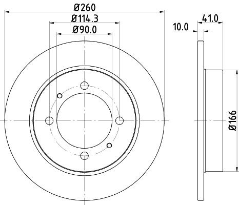 MINTEX MDC1021: Piduriketas Ø: 260mm, täis, Ø: 260mm, ilma rattakeskmeta, ilma rattalaagrita, ilma rattakinnituspoltideta