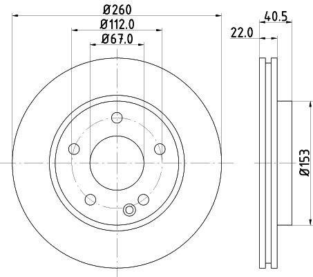MINTEX MDC1035: Piduriketas Ø: 260mm, sisemine õhutus, Ø: 260mm, ilma rattakeskmeta, ilma rattalaagrita, ilma rattakinnituspoltideta