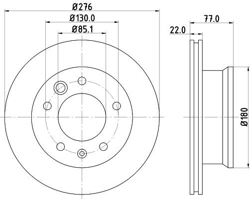 MINTEX MDC1037: Bremžu diski Ø: 276mm, ar iekšējo ventilāciju, Ø: 276mm, bez riteņa rumbas, bez riteņa rumbas gultņa, bez riteņu stiprināšanas skrūvēm