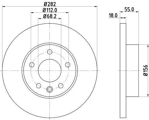 MINTEX MDC1046: Piduriketas Ø: 282mm, täis, Ø: 282mm, ilma rattakeskmeta, ilma rattalaagrita, ilma rattakinnituspoltideta