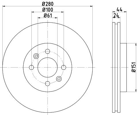 MINTEX MDC1083: Piduriketas Ø: 280mm, välisõhutus, Ø: 280mm, ilma rattakeskmeta, ilma rattalaagrita, ilma rattakinnituspoltideta
