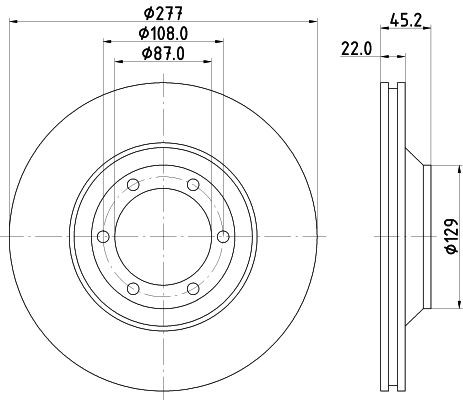 MINTEX MDC1214: Piduriketas Ø: 277mm, sisemine õhutus, Ø: 277mm, ilma rattakeskmeta, ilma rattalaagrita, ilma rattakinnituspoltideta