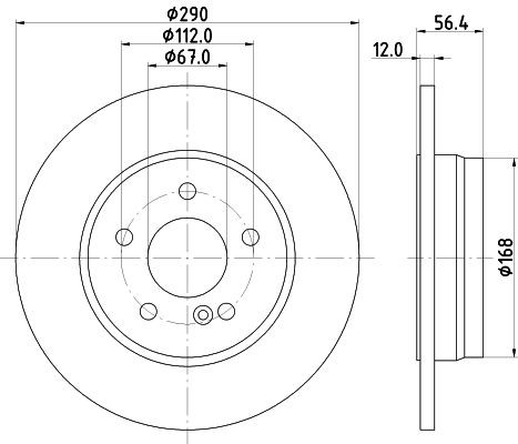 MINTEX MDC1365: Piduriketas Ø: 290mm, täis, Ø: 290mm, ilma rattakeskmeta, ilma rattalaagrita, ilma rattakinnituspoltideta