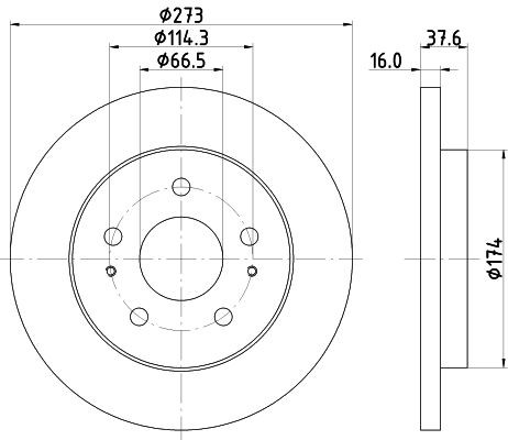 MINTEX MDC1367: Stabdžių diskas Ø: 273mm, visiškai, Ø: 273mm, be rato stebulės, be rato guolio, be rato tvirtinimo smeigių
