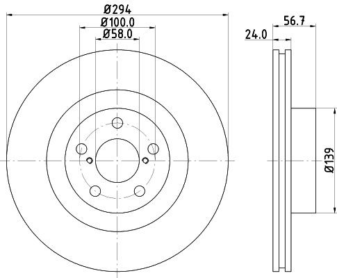 MINTEX MDC1377: Disc de frână Ř: 294mm, ventilat interior, Ř: 294mm, fara butuc roata, fara rulment roata, fara suruburi de fixare roata