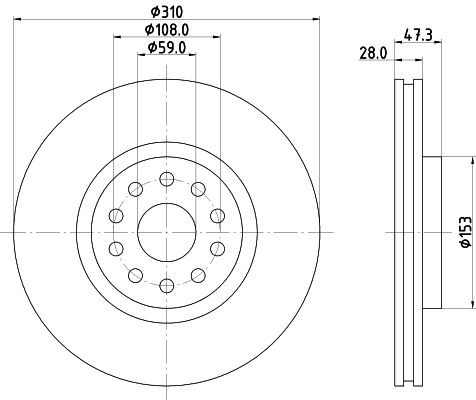 MINTEX MDC1393: Piduriketas Ø: 310mm, sisemine õhutus, Ø: 310mm, ilma rattakeskmeta, ilma rattalaagrita, ilma rattakinnituspoltideta
