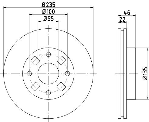 MINTEX MDC1418: Piduriketas Ø: 235mm, sisemine õhutus, Ø: 235mm, ilma rattakeskmeta, ilma rattakinnituspoltideta