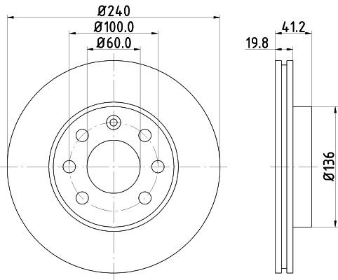 MINTEX MDC1454: Piduriketas Ø: 240mm, sisemine õhutus, Ø: 240mm, ilma rattakeskmeta, ilma rattalaagrita, ilma rattakinnituspoltideta