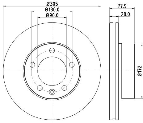 MINTEX MDC1505: Piduriketas Ø: 305mm, sisemine õhutus, Ø: 305mm, ilma rattakeskmeta, ilma rattalaagrita, ilma rattakinnituspoltideta