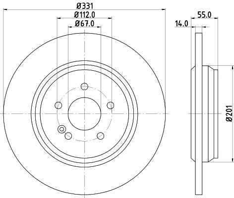MINTEX MDC1544: Piduriketas Ø: 331mm, täis, Ø: 331mm, ilma rattakeskmeta, ilma rattalaagrita, ilma rattakinnituspoltideta