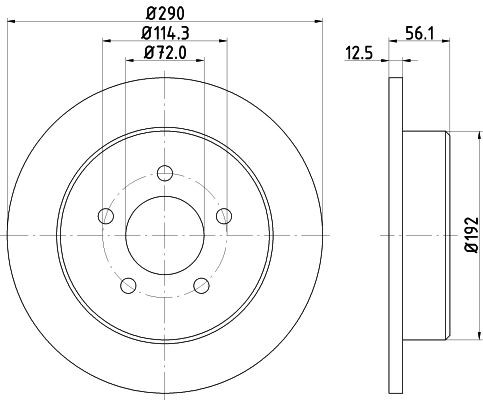 MINTEX MDC1553: Stabdžių diskas Ø: 290mm, visiškai, Ø: 290mm, be rato stebulės, be rato guolio, be rato tvirtinimo smeigių