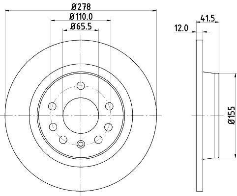 MINTEX MDC1560: Piduriketas Ø: 278mm, täis, Ø: 278mm, ilma rattakeskmeta, ilma rattalaagrita, ilma rattakinnituspoltideta