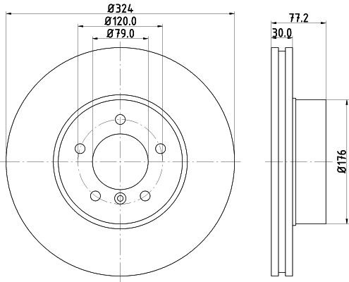 MINTEX MDC1659: Piduriketas Ø: 324mm, sisemine õhutus, Ø: 324mm, ilma rattakeskmeta, ilma rattalaagrita, ilma rattakinnituspoltideta