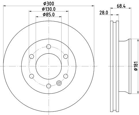 MINTEX MDC1771: Piduriketas Ø: 300mm, sisemine õhutus, Ø: 300mm, ilma rattakeskmeta, ilma rattalaagrita, ilma rattakinnituspoltideta