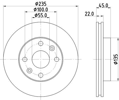 MINTEX MDC1793: Disc de frână Ř: 235mm, ventilat interior, Ř: 235mm, fara butuc roata, fara rulment roata, fara suruburi de fixare roata