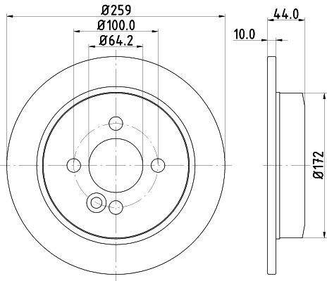 MINTEX MDC1804: Piduriketas Ø: 259mm, täis, Ø: 259mm, ilma rattakeskmeta, ilma rattalaagrita, ilma rattakinnituspoltideta