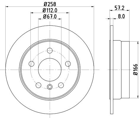 MINTEX MDC1846: Piduriketas Ø: 258mm, täis, Ø: 258mm, ilma rattakeskmeta, ilma rattalaagrita, ilma rattakinnituspoltideta