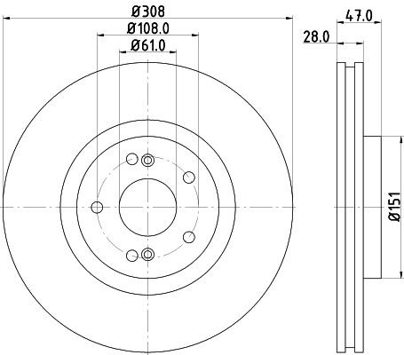 MINTEX MDC1887: Piduriketas Ø: 308mm, välisõhutus, Ø: 308mm, ilma rattakeskmeta, ilma rattalaagrita, ilma rattakinnituspoltideta
