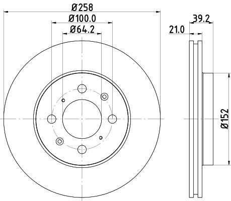 MINTEX MDC1897: Disc de frână Ř: 258mm, ventilat interior, Ř: 258mm, fara butuc roata, fara rulment roata, fara suruburi de fixare roata