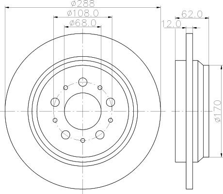 MINTEX MDC1995: Piduriketas Ø: 288mm, täis, Ø: 288mm, ilma rattakeskmeta, ilma rattalaagrita, ilma rattakinnituspoltideta