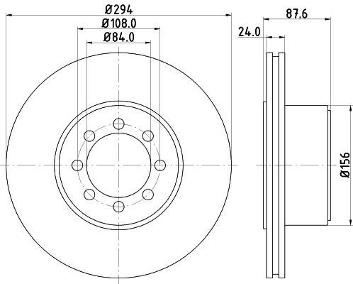 MINTEX MDC2010: Disc de frână Ř: 294mm, ventilat interior, Ř: 294mm, fara butuc roata, fara rulment roata, fara suruburi de fixare roata, cu senzor ABS