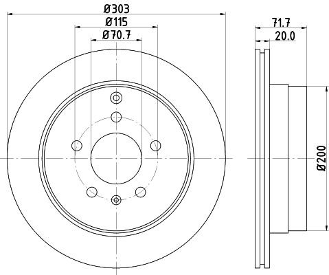 MINTEX MDC2020: Piduriketas Ø: 303mm, sisemine õhutus, Ø: 303mm, ilma rattakeskmeta, ilma rattalaagrita, ilma rattakinnituspoltideta