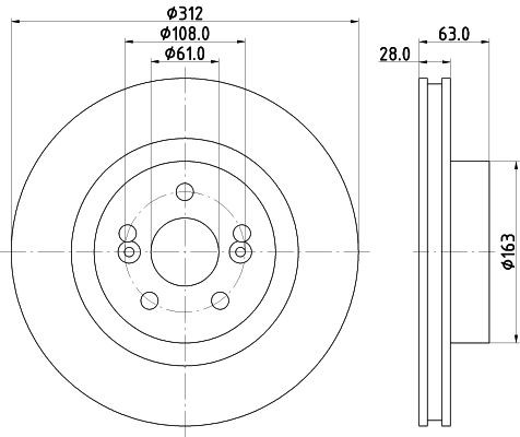 MINTEX MDC2022: Piduriketas Ø: 312mm, sisemine õhutus, Ø: 312mm, ilma rattakeskmeta, ilma rattalaagrita, ilma rattakinnituspoltideta