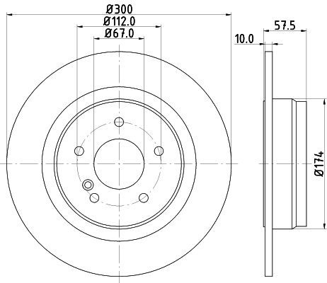 MINTEX MDC2025: Stabdžių diskas Ø: 300mm, visiškai, Ø: 300mm, be rato stebulės, be rato guolio, be rato tvirtinimo smeigių