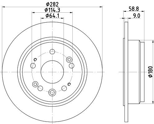 MINTEX MDC2046: Piduriketas Ø: 282mm, täis, Ø: 282mm, ilma rattakeskmeta, ilma rattalaagrita, ilma rattakinnituspoltideta
