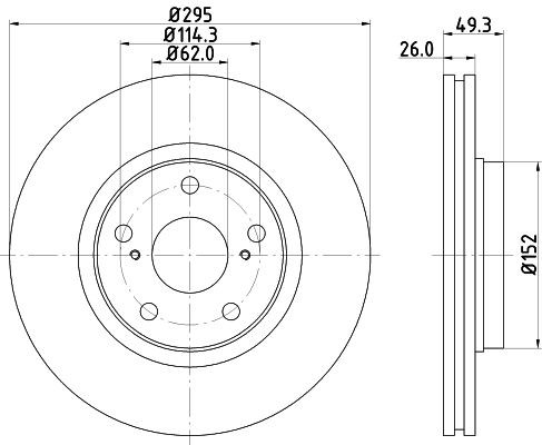 MINTEX MDC2049: Piduriketas Ø: 295mm, välisõhutus, Ø: 295mm, ilma rattakeskmeta, ilma rattalaagrita, ilma rattakinnituspoltideta