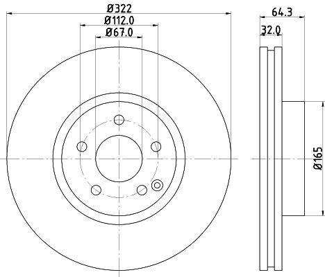MINTEX MDC2052: Piduriketas Ø: 322mm, sisemine õhutus, Ø: 322mm, ilma rattakeskmeta, ilma rattalaagrita, ilma rattakinnituspoltideta