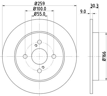 MINTEX MDC2060: Bremžu diski Ø: 259mm, pilnīgi, Ø: 259mm, bez riteņa rumbas, bez riteņa rumbas gultņa, bez riteņu stiprināšanas skrūvēm