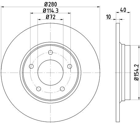 MINTEX MDC2096: Stabdžių diskas Ø: 280mm, visiškai, Ø: 280mm, be rato stebulės, be rato tvirtinimo smeigių