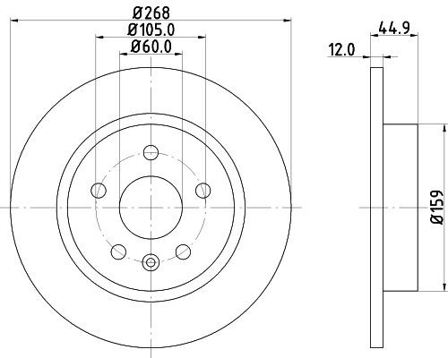 MINTEX MDC2132: Piduriketas Ø: 268mm, täis, Ø: 268mm, ilma rattakeskmeta, ilma rattalaagrita, ilma rattakinnituspoltideta