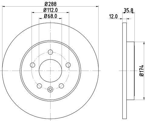MINTEX MDC2162: Piduriketas Ø: 288mm, täis, Ø: 288mm, ilma rattakeskmeta, ilma rattalaagrita, ilma rattakinnituspoltideta