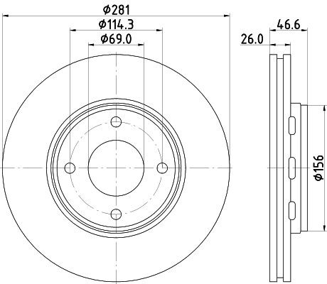 MINTEX MDC2208: Piduriketas Ø: 281mm, välisõhutus, Ø: 281mm, ilma rattakeskmeta, ilma rattalaagrita, ilma rattakinnituspoltideta
