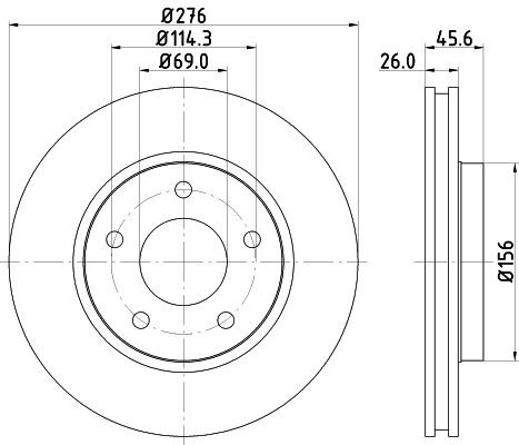 MINTEX MDC2225: Piduriketas Ø: 276mm, sisemine õhutus, Ø: 276mm, ilma rattakeskmeta, ilma rattalaagrita, ilma rattakinnituspoltideta