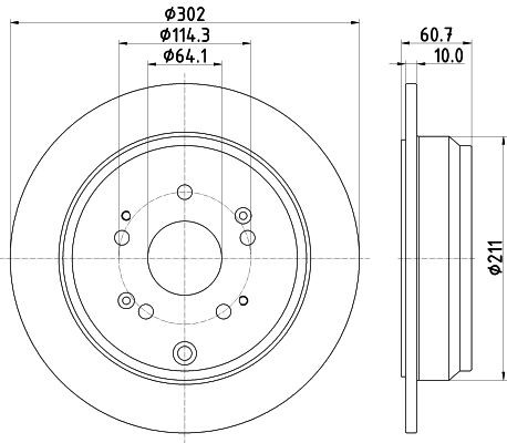 MINTEX MDC2231: Piduriketas Ø: 302mm, täis, Ø: 302mm, ilma rattakeskmeta, ilma rattalaagrita, ilma rattakinnituspoltideta