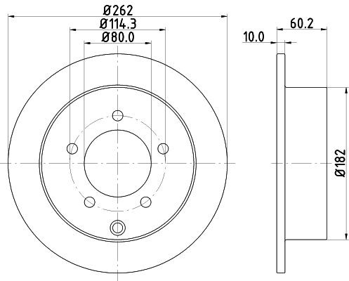 MINTEX MDC2234: Piduriketas Ø: 262mm, täis, Ø: 262mm, ilma rattakeskmeta, ilma rattalaagrita, ilma rattakinnituspoltideta