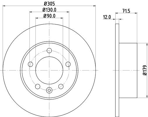 MINTEX MDC2241: Piduriketas Ø: 305mm, täis, Ø: 305mm, ilma rattakeskmeta, ilma rattalaagrita, ilma rattakinnituspoltideta