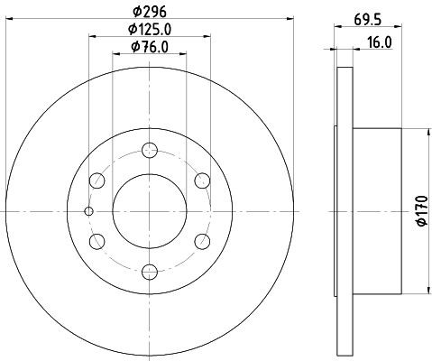 MINTEX MDC2247: Piduriketas Ø: 296mm, täis, Ø: 296mm, ilma rattakeskmeta, ilma rattalaagrita, ilma rattakinnituspoltideta