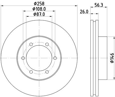 MINTEX MDC2275: Piduriketas Ø: 258mm, sisemine õhutus, Ø: 258mm, ilma rattakeskmeta, ilma rattalaagrita, ilma rattakinnituspoltideta