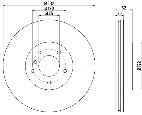MINTEX MDC2336: Piduriketas Ø: 332mm, sisemine õhutus, Ø: 332mm, ilma rattakeskmeta, ilma rattalaagrita, ilma rattakinnituspoltideta