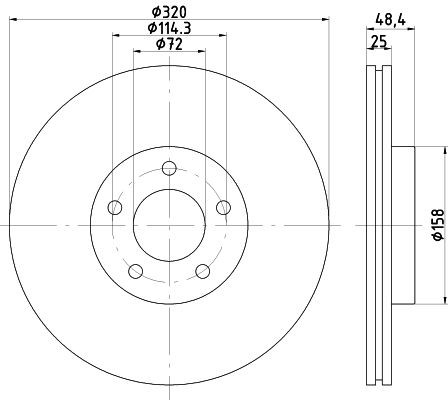 MINTEX MDC2340: Piduriketas Ø: 320mm, sisemine õhutus, Ø: 320mm, ilma rattakeskmeta, ilma rattalaagrita, ilma rattakinnituspoltideta