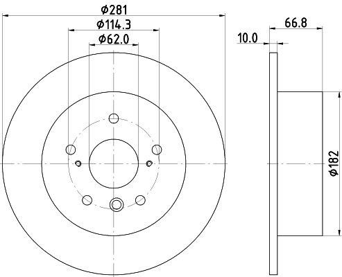 MINTEX MDC2368: Piduriketas Ø: 281mm, täis, Ø: 281mm, ilma rattakeskmeta, ilma rattalaagrita, ilma rattakinnituspoltideta