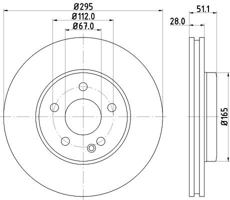 MINTEX MDC2520: Disc de frână Ř: 295mm, ventilat interior, Ř: 295mm, fara butuc roata, fara rulment roata, fara suruburi de fixare roata